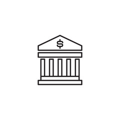 Simple line icon of bank sign