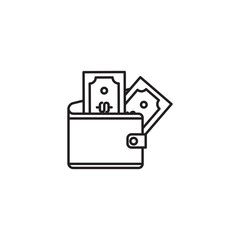 Simple line icon of wallet