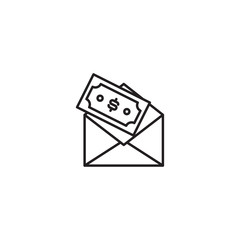 Simple line icon of dollar bill
