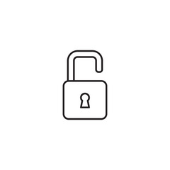 Line icon of lock