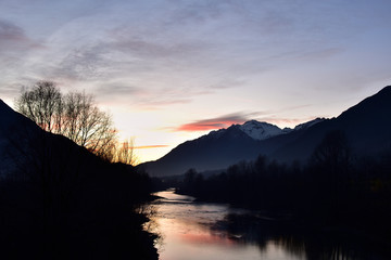 Sunset on Adda river