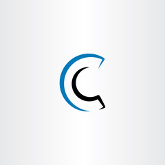 blue black c logo line icon vector symbol