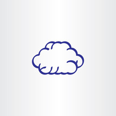 blue cloud line icon symbol design element sign