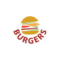 Set of labels, logotype and elements for different fast food. Burgers, pizza, hot dog, coffee