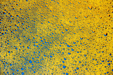 blue and gold background with air bubbles abstract texture