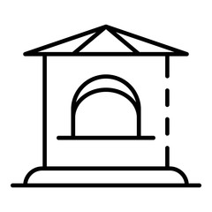 Ticket kiosk icon. Outline ticket kiosk vector icon for web design isolated on white background