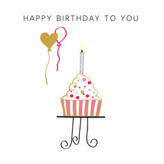 Birthday card with cake