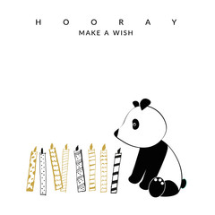 Birthday illustration with panda
