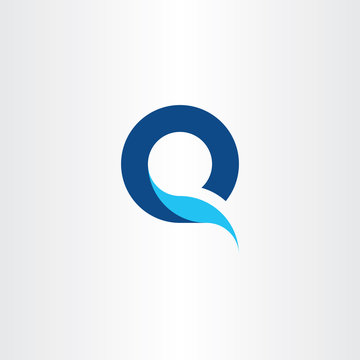 q logo letter blue symbol fresh water icon logotype vector