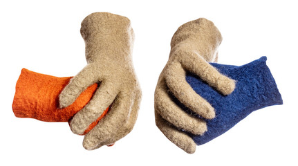 green gloves divide the fists from colour gloves