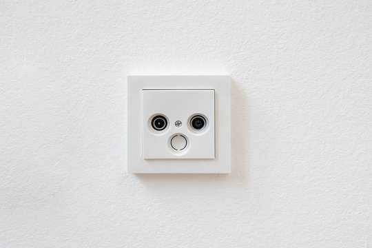 internet and tv , cable tv socket Stock Photo Adobe