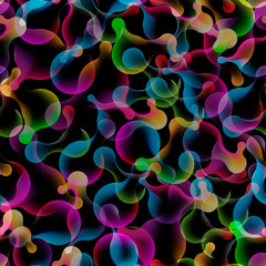 Neon Abstract liquid lava lamp colorful background design Seamless pattern