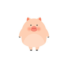 Fototapeta premium Little Pig. Chinese New Year. The year of the pig. Cool and lovely pig illustration for nursery t-shirt, kids apparel, invitation, simple child design.