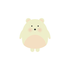 Big white pretty polar bear, childish isolated beautiful girlish illustration for wallpapers, patches, wall art, poster, t-shirts, mugs.