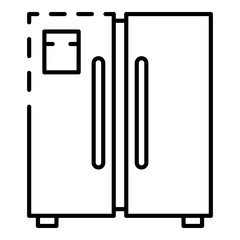 Door freezer icon. Outline door freezer vector icon for web design isolated on white background