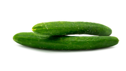 Japanese cucumber isolated from white background.