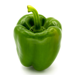 Green bell pepper balls isolated on a white background.