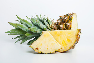 ripe pineapple isolated on white background 