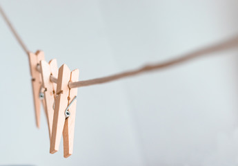 clothespins on clothes line