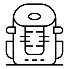 Mountain backpack icon. Outline mountain backpack vector icon for web design isolated on white background