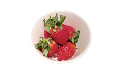 Strawberries isolated on a bolbowl