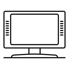 Smart tv icon. Outline smart tv vector icon for web design isolated on white background