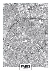 Schilderijen op glas City map Paris, travel vector poster design © max_776