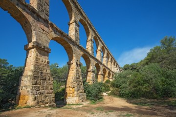 Roman aqueduct 'El ponte del Diablo' (The Bridge of the Devil) near Tarragona, Catalonia, Spain