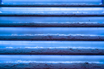 Steps covered with snow