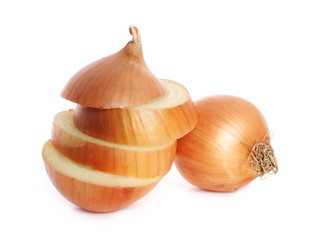  Onions slice isolated on white background