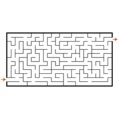 Abstract rectangular maze. Game for kids. Puzzle for children. Labyrinth conundrum. Flat vector illustration isolated on white background.