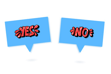 Yes and no hand lettering. Vector illustration.