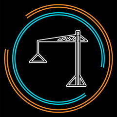 crane icon - vector construction crane