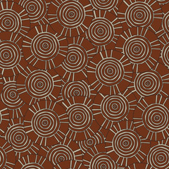 Circular, tribal pattern with motifs of African tribes Surma and Mursi