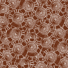 Circular, tribal pattern with motifs of African tribes Surma and Mursi