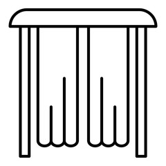 Decoration curtain icon. Outline decoration curtain vector icon for web design isolated on white background