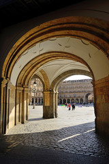 Salamanca, Spain - November 15, 2018: Square Mayor of Salamanca.