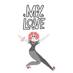 Happy Valentines Day concept. Vector illustration.