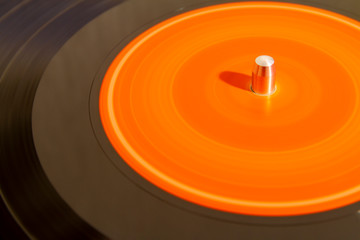 Minimalist colorful abstract lp vynil record blurred isolated 