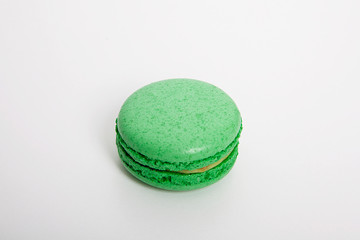 Sweet and colourful macaroons or macaron on white background, Desert.