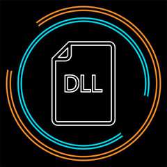 download DLL document icon - vector file format