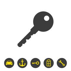 Key icon on white background.