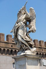Fototapeta na wymiar Architectural detail from of St. Angelo Bridge in city of Rome, Italy