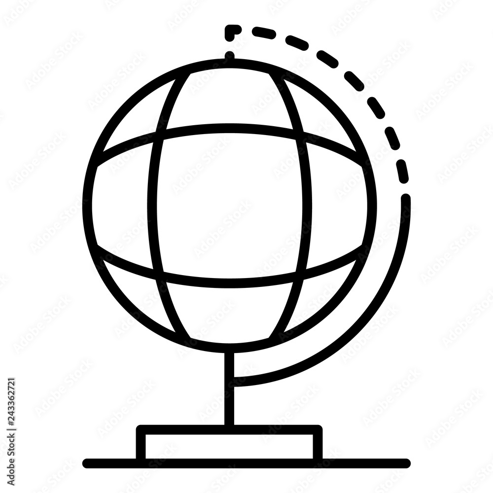 Wall mural School earth globe icon. Outline school earth globe vector icon for web design isolated on white background - Wall murals