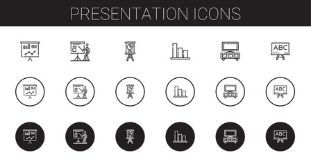 presentation icons set