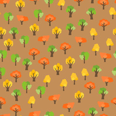 Seamless pattern from autumn trees