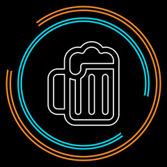 beer mug icon - drink alcohol symbol - bar sign