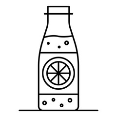 Lemonade bottle icon. Outline lemonade bottle vector icon for web design isolated on white background