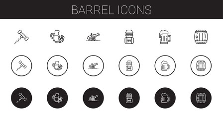 barrel icons set