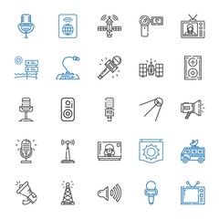 broadcast icons set